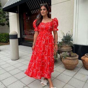 These Three Boutique Floral Puff Sleeve Maxi Dress